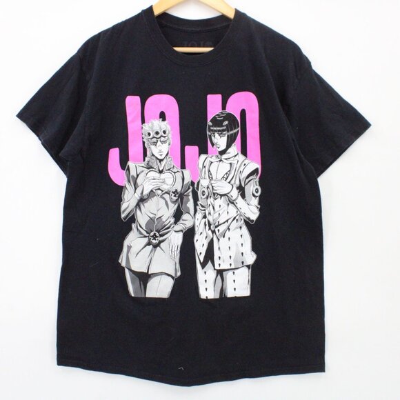 JoJo's Bizarre Adventure Shirt Mens Black Anime Graphic Logo Cotton Size Large L - Picture 1 of 9
